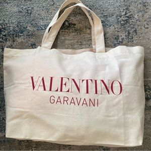 Valentino Garavani Cream Canvas shopping Tote -New